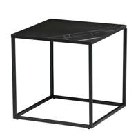 vtwonen Vierkante Bijzettafel 'Side M' Zwart marmer, 45 x 45cm - thumbnail