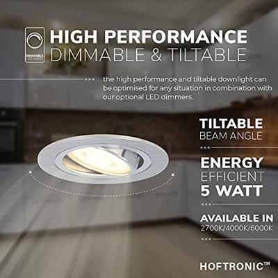 Set van 6 Chandler LED inbouwspots - GU10 4 Watt 345 Lumen - 4000K Neutraal wit - Dimbaar - Rond - Kantelbaar - IP20 Voor binnen - RVS Set van 6 Chandler LED inbouwspots - GU10 4 Watt 345 Lumen - 4000K Neutraal wit - Dimbaar - Rond - Kantelbaar - IP20 Voor binnen - RVS
