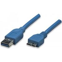 Techly ICOC-MUSB3-A-005 USB A-kabel Micro-USB B 3.2 Gen 1 (3.1 Gen 1) 5000 Mbps 0,5 m Blauw - thumbnail