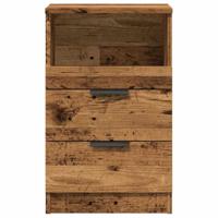 Nachtkastjes 2 st 40x36x65 cm bewerkt hout oud houtkleurig - thumbnail