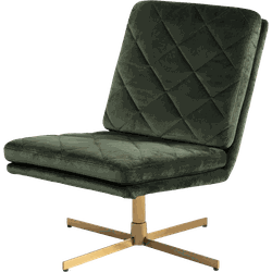 Lisomme Britt draaibare velvet fauteuil - Goud onderstel - Donkergroen Lisomme Britt draaibare velvet fauteuil - Goud onderstel - Donkergroen
