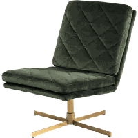 Lisomme Britt draaibare velvet fauteuil - Goud onderstel - Donkergroen - thumbnail