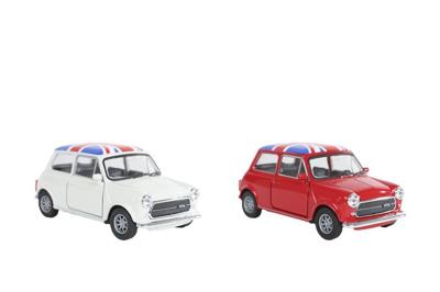 Welly Mini Cooper 1300 Britse vlag die cast pull back 2ass
