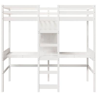 Hoogslaper zonder matras massief grenenhout wit 80x200 cm