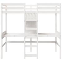 Hoogslaper zonder matras massief grenenhout wit 80x200 cm - thumbnail