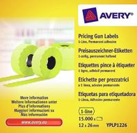 Avery YPLP1226 etiketten voor prijstang permanent, ft 12 x 26 mm, 15 000 etiketten, geel - thumbnail