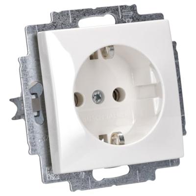 Busch-Jaeger 20 EUC-914 Wandcontactdoos met randaarde Inzetstuk Busch-balance SI Alpine-wit 1 stuk(s)