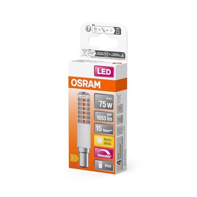 OSRAM HOMELIGHTING 4099854266799 LED-lamp Energielabel E (A - G) B15d Batterij 8 W = 75 W Warmwit (Ø x h) 18 mm x 90 mm 1 stuk(s)
