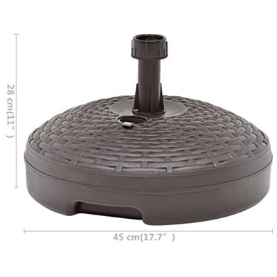 VidaXL Parasolvoet gevuld met zand/water 20 l kunststof rattan bruin VidaXL Parasolvoet gevuld met zand/water 20 l kunststof rattan bruin