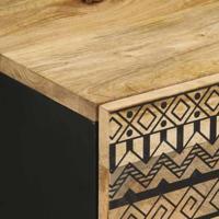 Nachtkastjes 2 st 40x33,5x46 cm massief ruw mangohout zwart - thumbnail