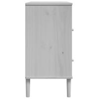 Dressoir SENJA rattan-look 80x40x80 cm massief grenenhout wit - thumbnail