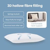 VidaXL Hoofdkussen met kussen wit katoen en polyester - thumbnail