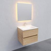Badkamermeubel Solid Surface BWS Oslo 60x46 cm Wood Washed Oak (1 kraangat) - thumbnail