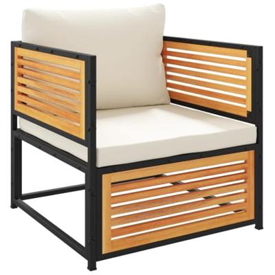 6-delige Loungeset met kussens massief acaciahout