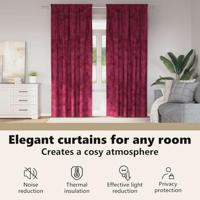 VidaXL Velvet gordijnen 2 pcs wijnrood 260 x 140 cm fluweel - thumbnail