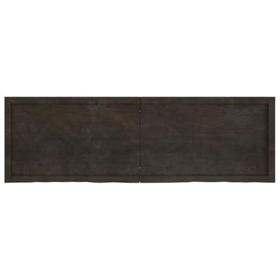 Wandschap 160x50x6 cm behandeld massief eikenhout donkergrijs