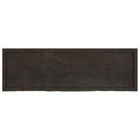 Wandschap 160x50x6 cm behandeld massief eikenhout donkergrijs - thumbnail