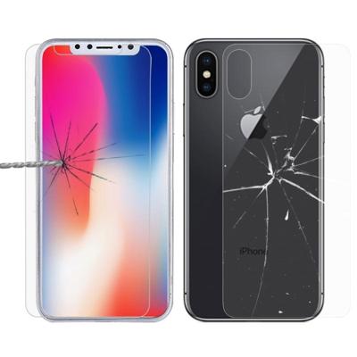Voor iPhone X 9 H oppervlaktehardheid 2.5D transparante gehard glazen voorkant + achterkant Screen Protector Voor iPhone X 9 H oppervlaktehardheid 2.5D transparante gehard glazen voorkant + achterkant Screen Protector