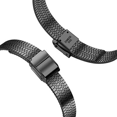 Stainless steel slim fit bandje - Zwart - Geschikt voor Apple Watch 44mm / 45mm / 46mm / 49mm Stainless steel slim fit bandje - Zwart - Geschikt voor Apple Watch 44mm / 45mm / 46mm / 49mm