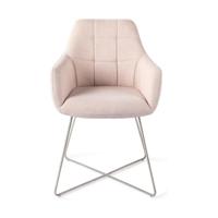 Jesper Home Eetkamerstoel 'Noto' Cross Steel, kleur Petal Pink - thumbnail
