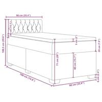 Boxspring met matras fluweel lichtgrijs 90x190 cm - thumbnail
