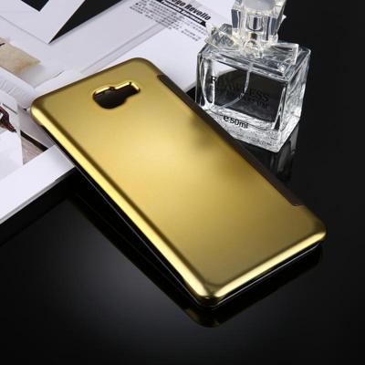 Voor Galaxy C9 / C9 Pro galvaniseren spiegel beschermende terug kaft hoes (goud)
