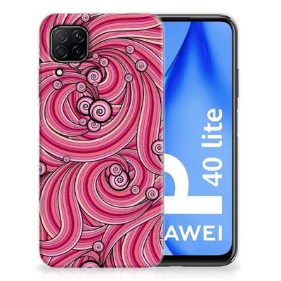 Huawei P40 Lite Hoesje maken Swirl Pink Huawei P40 Lite Hoesje maken Swirl Pink