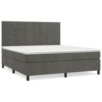 Boxspring met matras fluweel donkergrijs 80x200 cm - thumbnail