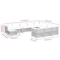 11-delige Tuinset met kussens poly rattan beige - thumbnail