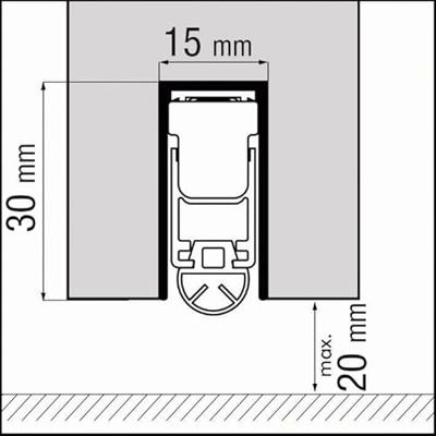 EllenMatic Uni-Proof automatische valdorpel alu.1128 mm