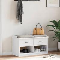 Gangbankje SANDNES wit 87x40x50 cm massief grenenhout - thumbnail