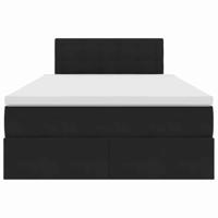 Opslag bed met matras met hoofdeinde Zwart 120 x 200 cm Fluweel - thumbnail