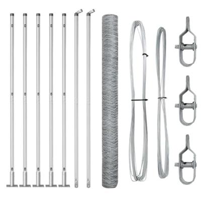 VidaXL Afrasteringspaal zilver 10 x 1,4 m (50 mm gaas) staal