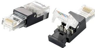 Equip 121163 Tool-free RJ45 Plug, Cat.5e, RJ-45, Black, Transparent, Polycarbonate