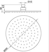Ben Lavion 250 inbouw regendoucheset met 4 straalsoorten en plafondaansluiting Ø25cm geborsteld messing pvd - thumbnail