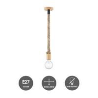 Landelijke Hanglamp Leonardo - hanglamp gemaakt van Touw - 11/11/115cm - geschikt voor E27 LED lichtbron - Pendellamp geschikt voor woonkamer, slaapkamer en keuken - thumbnail
