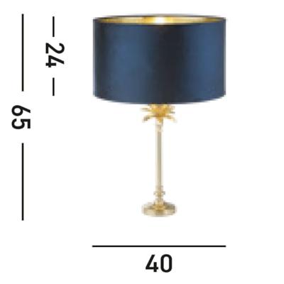 Searchlight TafellampPalm goud met donkerblauw - EU81210AZ