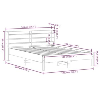 Bedframe zonder matras massief grenenhout wasbruin 135x190 cm
