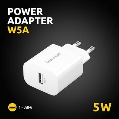 Intenso W5A USB-oplader 5 W 1x USB-A Wit Binnen - thumbnail