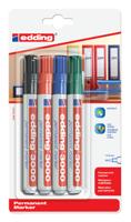 Edding 3000 4-3000-4-1999 Permanent marker Zwart, Rood, Blauw, Groen Watervast: Ja - thumbnail