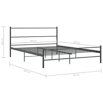 Bedframe metaal grijs 140x200 cm