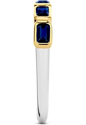 TI SENTO-Milano 12274BY Ring zilver-kleursteen goud- en zilverkleurig-blauw TI SENTO-Milano 12274BY Ring zilver-kleursteen goud- en zilverkleurig-blauw