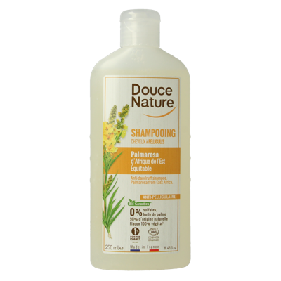Douce Nature Shampoo anti roos palmarosa bio 250 Milliliter Douce Nature Shampoo anti roos palmarosa bio 250 Milliliter