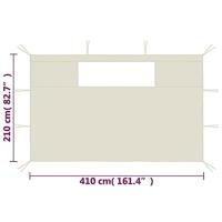 Prieelzijwanden met ramen 2 stuks cremekleurig - thumbnail