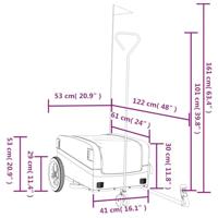 Fietstrailer 30 kg ijzer zwart en groen - thumbnail