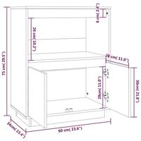 Dressoir 60x34x75 cm massief grenenhout - thumbnail
