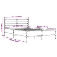 Bedframe bewerkt hout metaal zwart 120x200 cm - thumbnail