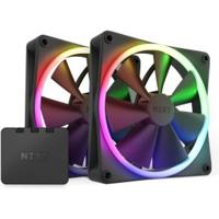 NZXT f140 rgb case fans (zwart, 2 stuks, 140 x 140 x 26 mm, pwm, incl. controller) - thumbnail