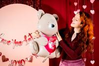 Folieballon Valentijn Ombre Love Teddy Beer "I love you (56 cm) - thumbnail