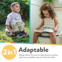 NUBY Draagbaar Reispotje voor Peuters - Met Opbergtas - Grijs/Wit - thumbnail